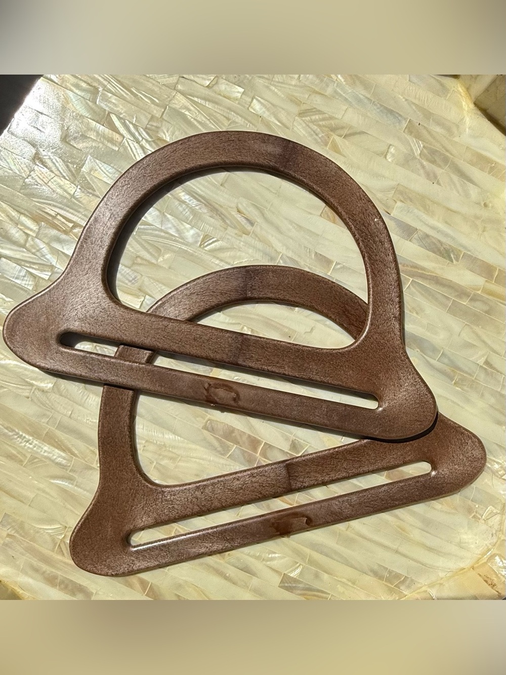 Brown Wooden Tote Handles - Replacement Bag Handles
